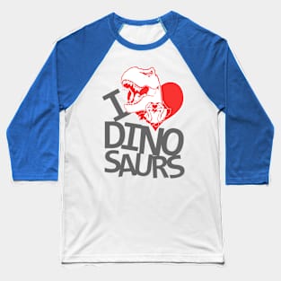 I Heart Dinos Baseball T-Shirt